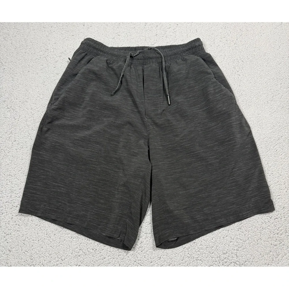 Lululemon Pace Breaker Shorts Mens Small Black Knit Running 9 Inseam Drawstring